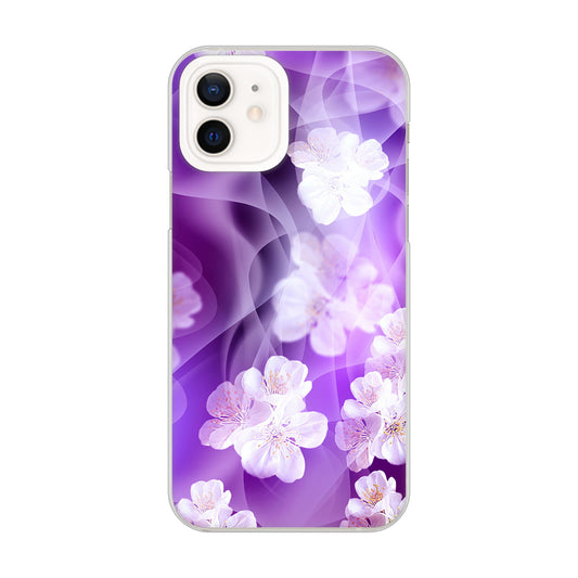 iPhone 12 1211 桜とパープルの風 ハードケース 背面印刷