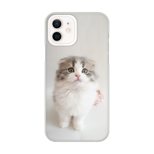 iPhone 12 VA803 まっていますネコ ハードケース 背面印刷