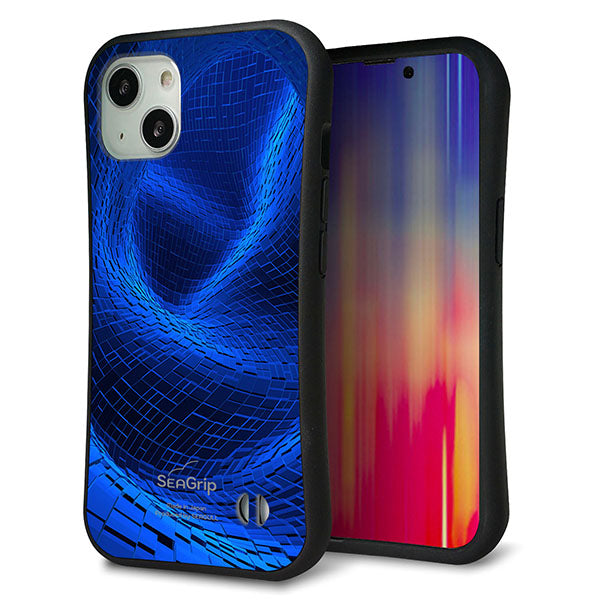 iPhone 13 スマホケース 「SEA Grip」 グリップケース Sライン 【1302 ワープブルー】 UV印刷