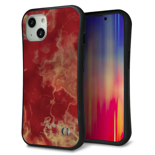 iPhone 13 スマホケース 「SEA Grip」 グリップケース Sライン 【KM870 大理石RD】 UV印刷