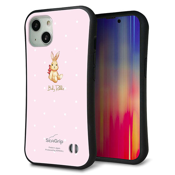iPhone 13 スマホケース 「SEA Grip」 グリップケース Sライン 【SC978 Baby Rabbit ピンク ガラプリ】 UV印刷