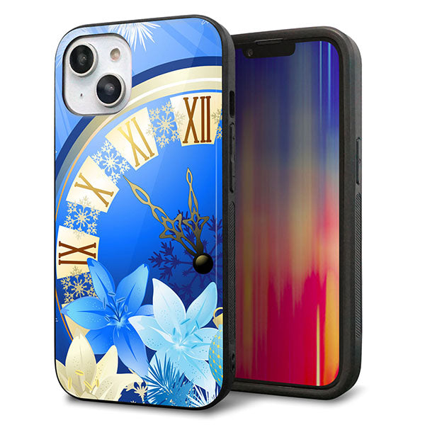 iPhone 14 強化ガラス&TPUスマホケース ガラプリ【601 静寂なる青い時】