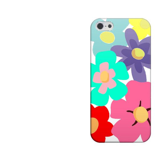 iPhone 5 784 春のBigルーズフラワーWH ハードケース 背面印刷