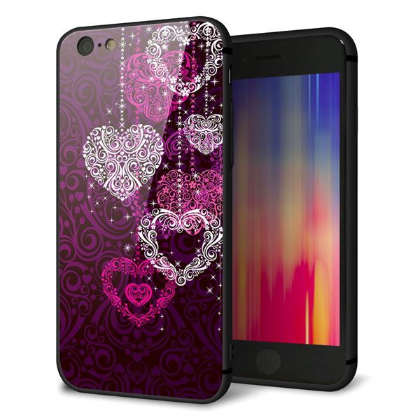 iPhone 6 強化ガラス&TPUスマホケース ガラプリ【468 ハートのシャンデリア】