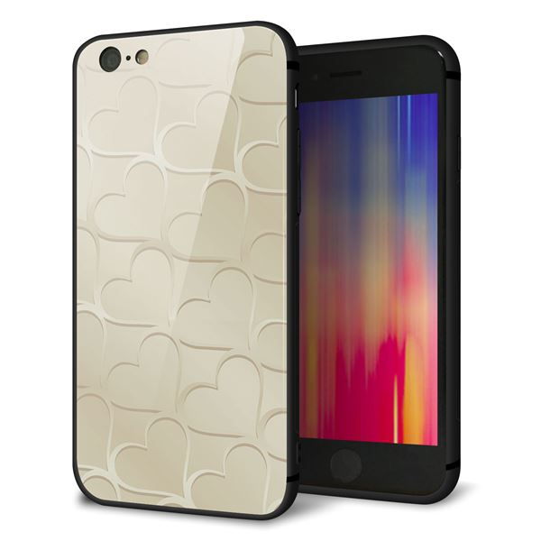iPhone 6 強化ガラス&TPUスマホケース ガラプリ【630 かくれハート】