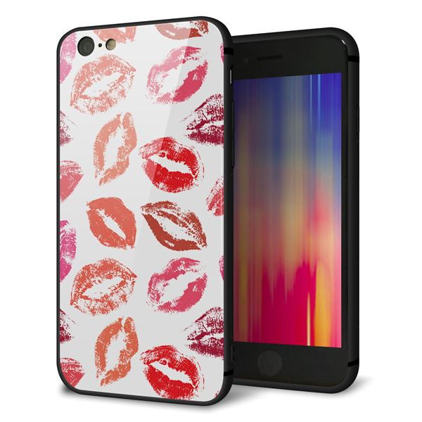 iPhone 6 強化ガラス&TPUスマホケース ガラプリ【734 キスkissキス】