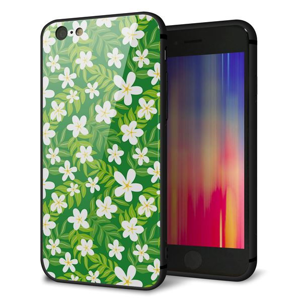 iPhone 6 強化ガラス&TPUスマホケース ガラプリ【760 ジャスミンの花畑】
