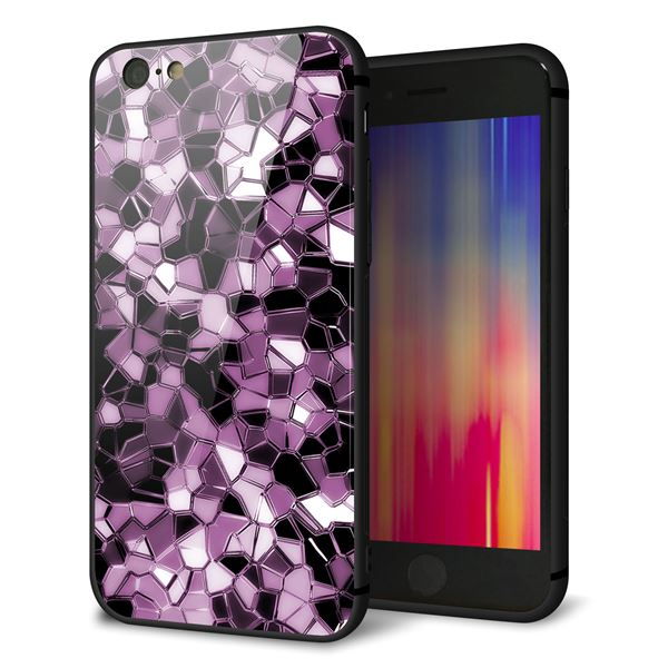 iPhone 6 強化ガラス&TPUスマホケース ガラプリ【EK837 テクニカルミラーパープル】