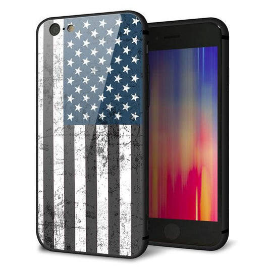 iPhone 6 強化ガラス&TPUスマホケース ガラプリ【EK864 アメリカンフラッグビンテージ】