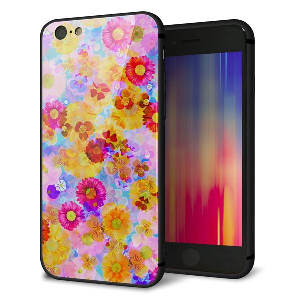 iPhone 6 強化ガラス&TPUスマホケース ガラプリ【SC870 リバティプリント フルールドパルファン(ブルー)】