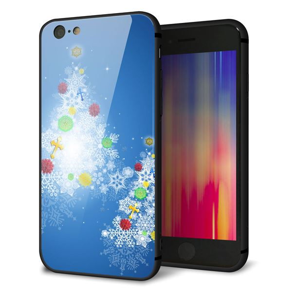 iPhone 6 強化ガラス&TPUスマホケース ガラプリ【YJ347 クリスマスツリー】