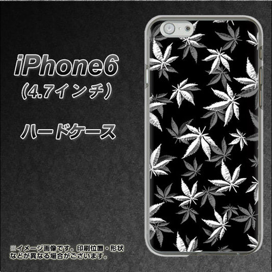 iPhone 6 064 モノトーン大麻ブラック ハードケース 背面印刷