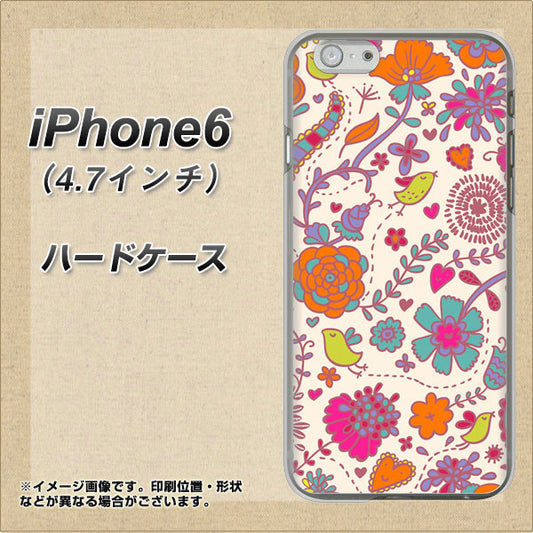 iPhone 6 323 小鳥と花 ハードケース 背面印刷
