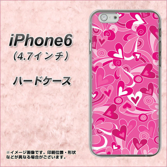 iPhone 6 383 ピンクのハート ハードケース 背面印刷