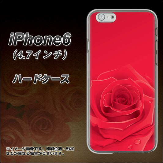 iPhone 6 395 赤いバラ ハードケース 背面印刷
