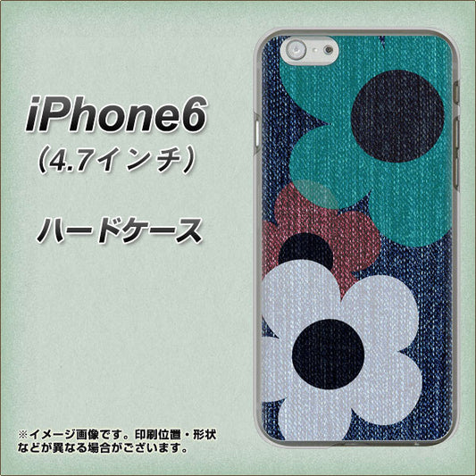iPhone 6 EK869 ルーズフラワーinデニム風 ハードケース 背面印刷