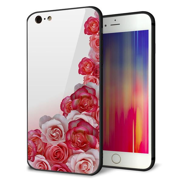 iPhone 6 Plus 強化ガラス&TPUスマホケース ガラプリ【299 薔薇の壁】