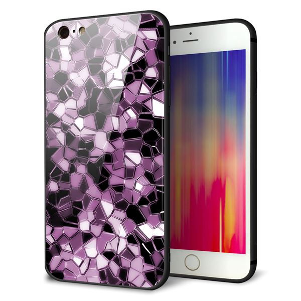 iPhone 6 Plus 強化ガラス&TPUスマホケース ガラプリ【EK837 テクニカルミラーパープル】
