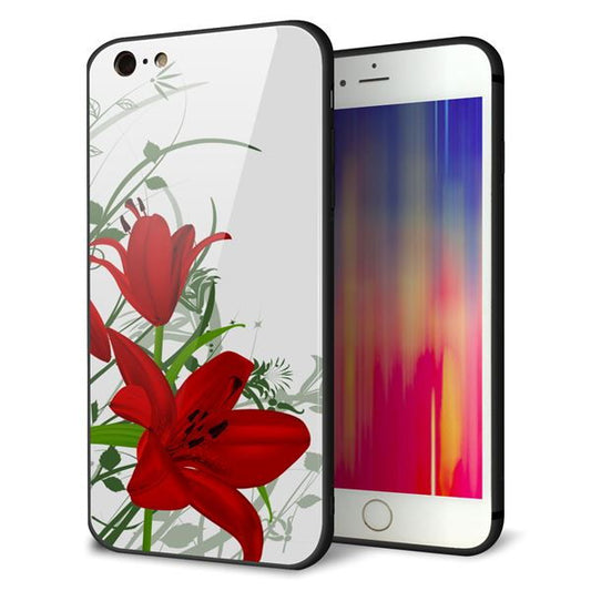iPhone 6 Plus 強化ガラス&TPUスマホケース ガラプリ【SC850 ユリ(レッド)】