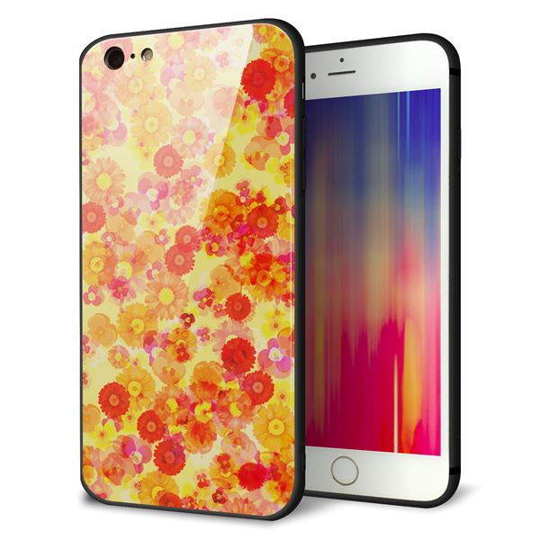 iPhone 6 Plus 強化ガラス&TPUスマホケース ガラプリ【SC867 リバティプリント フルールドパルファン(イエロー)】