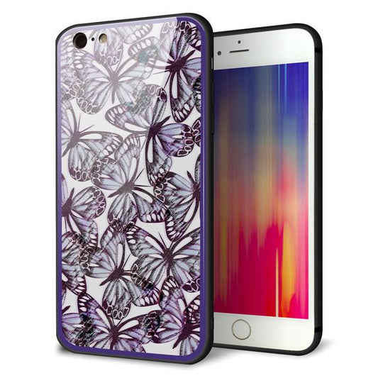 iPhone 6 Plus 強化ガラス&TPUスマホケース ガラプリ【SC903 ガーデンバタフライ パープル】