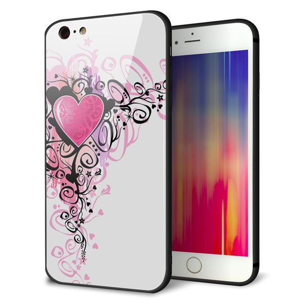 iPhone 6s Plus 強化ガラス&TPUスマホケース ガラプリ【007 スタイリッシュハート】