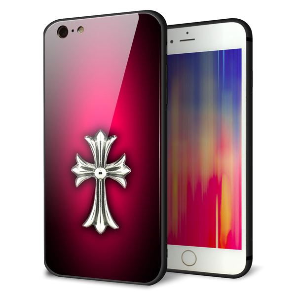 iPhone 6s Plus 強化ガラス&TPUスマホケース ガラプリ【249 クロスレッド】