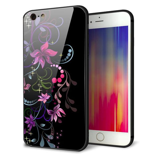 iPhone 6s Plus 強化ガラス&TPUスマホケース ガラプリ【263 闇に浮かぶ華】