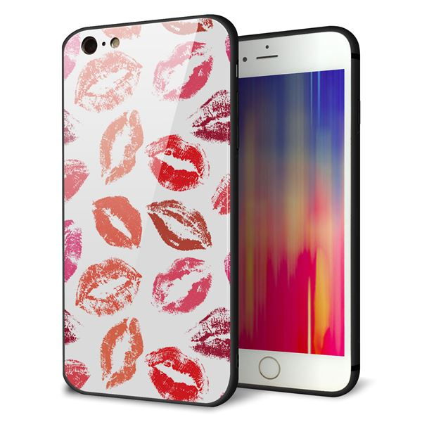 iPhone 6s Plus 強化ガラス&TPUスマホケース ガラプリ【734 キスkissキス】