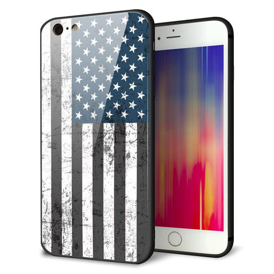iPhone 6s Plus 強化ガラス&TPUスマホケース ガラプリ【EK864 アメリカンフラッグビンテージ】