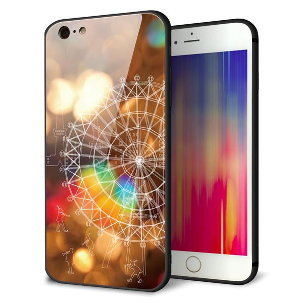 iPhone 6s Plus 強化ガラス&TPUスマホケース ガラプリ【KM884 観覧車と笛吹】