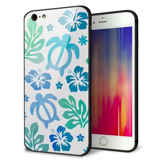 iPhone 6s Plus 強化ガラス&TPUスマホケース ガラプリ【SC880 ハワイアンアロハホヌ(ブルー)】
