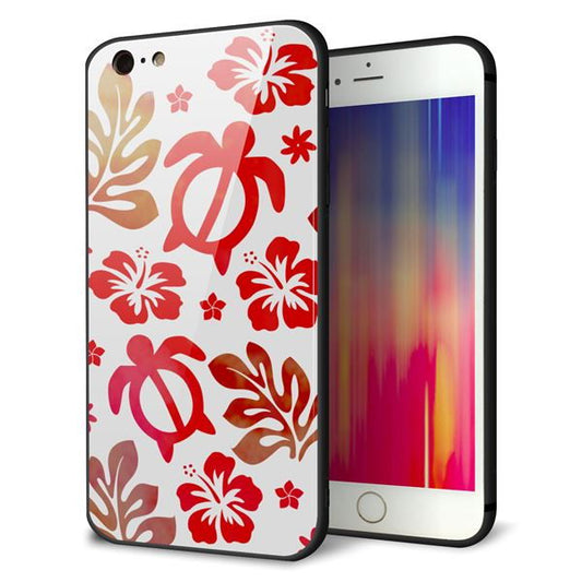 iPhone 6s Plus 強化ガラス&TPUスマホケース ガラプリ【SC881 ハワイアンアロハホヌ(レッド)】