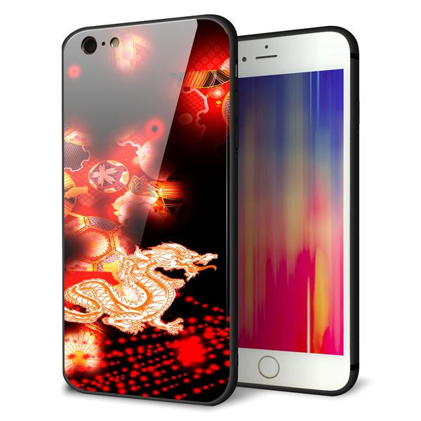 iPhone 6s Plus 強化ガラス&TPUスマホケース ガラプリ【YC909 赤竜02】
