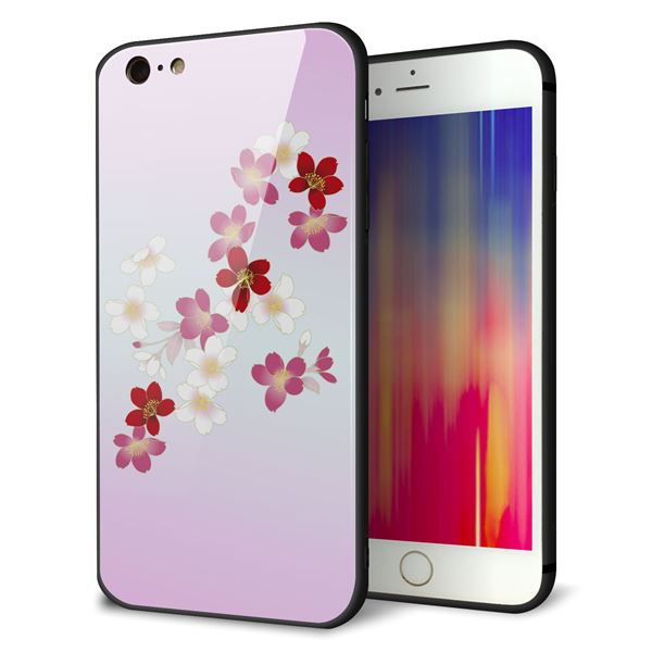 iPhone 6s Plus 強化ガラス&TPUスマホケース ガラプリ【YJ320 桜 和】