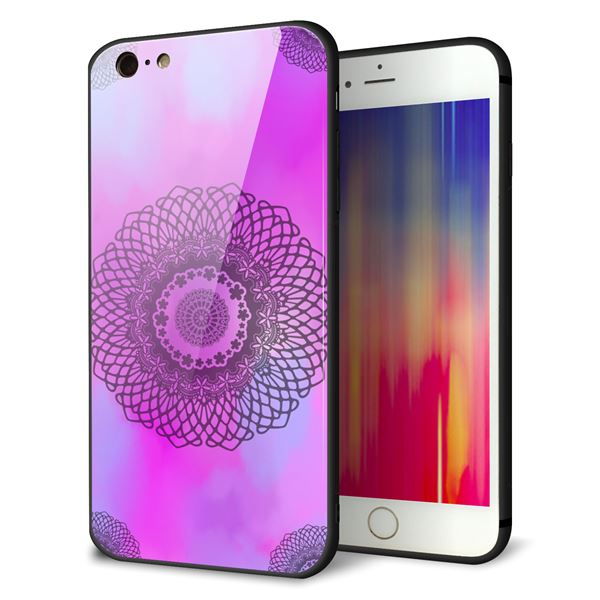 iPhone 6s Plus 強化ガラス&TPUスマホケース ガラプリ【YJ344 レース】