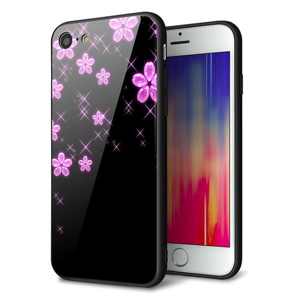 iPhone 7 強化ガラス&TPUスマホケース ガラプリ【019 桜クリスタル】