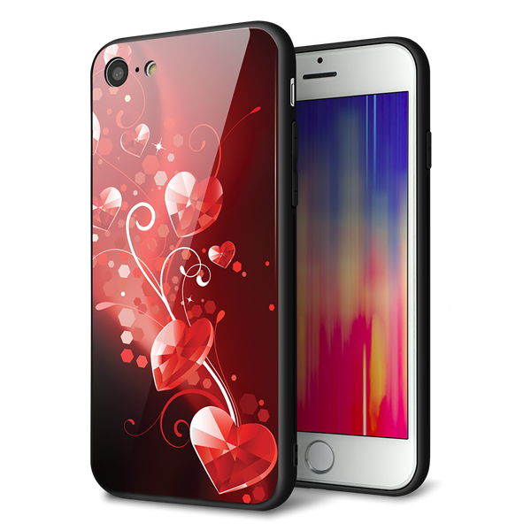 iPhone 7 強化ガラス&TPUスマホケース ガラプリ【385 クリスタルな恋】