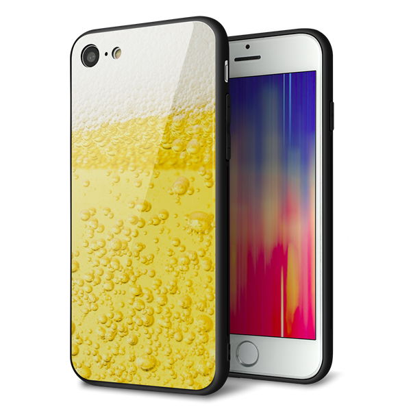 iPhone 7 強化ガラス&TPUスマホケース ガラプリ【450 生ビール】