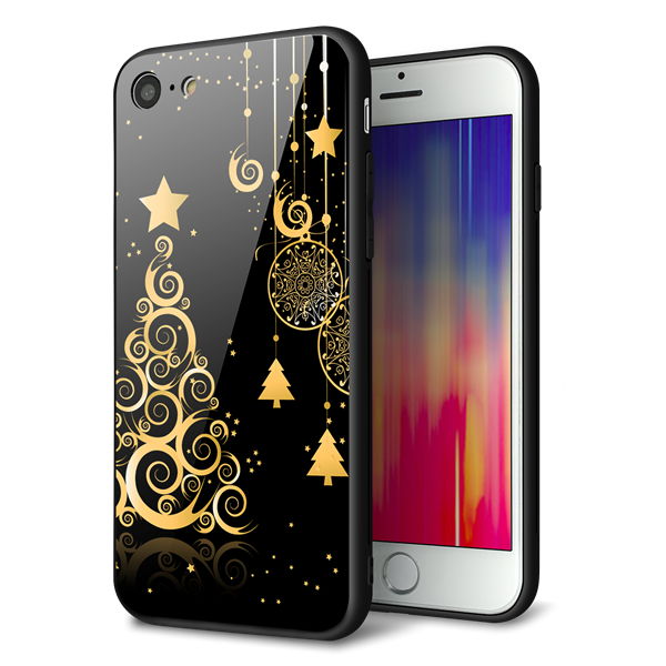 iPhone 7 強化ガラス&TPUスマホケース ガラプリ【721 その他のカラークリスマスツリー】