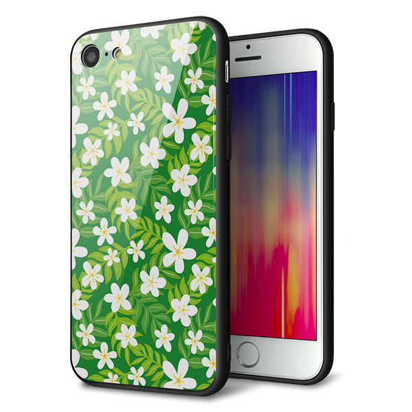 iPhone 7 強化ガラス&TPUスマホケース ガラプリ【760 ジャスミンの花畑】