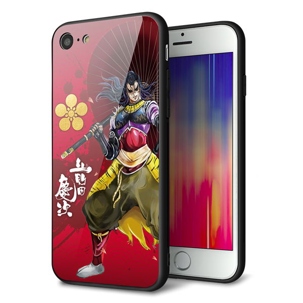 iPhone 7 強化ガラス&TPUスマホケース ガラプリ【AB806 前田慶次 イラストと家紋】