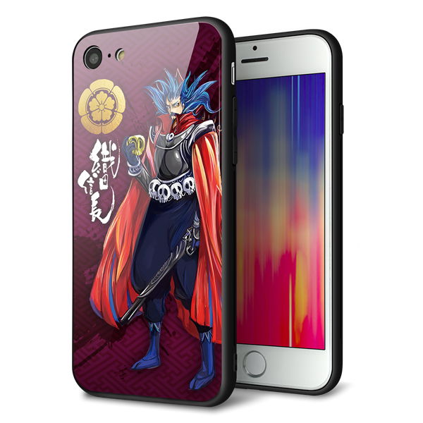 iPhone 7 強化ガラス&TPUスマホケース ガラプリ【AB808 織田信長 イラストと家紋】