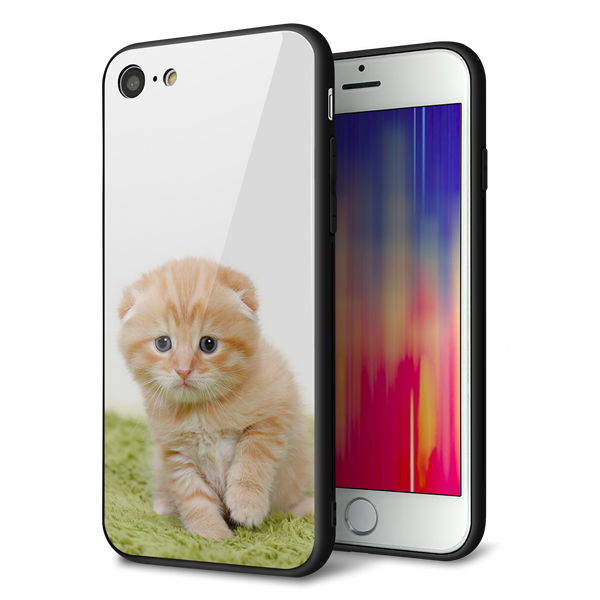 iPhone 7 強化ガラス&TPUスマホケース ガラプリ【VA802 ネコこっそり】