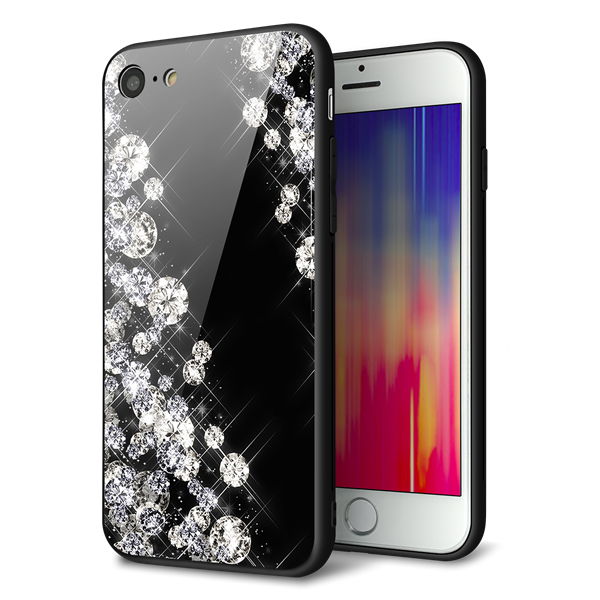 iPhone 7 強化ガラス&TPUスマホケース ガラプリ【VA871 ダイヤモンドフレーム】