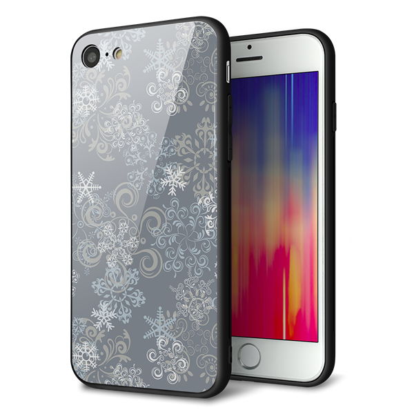 iPhone 7 強化ガラス&TPUスマホケース ガラプリ【XA801 雪の結晶】