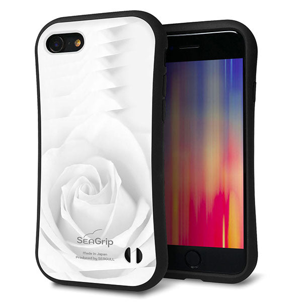 iPhone 7 スマホケース 「SEA Grip」 グリップケース Sライン 【402 ホワイトRose】 UV印刷