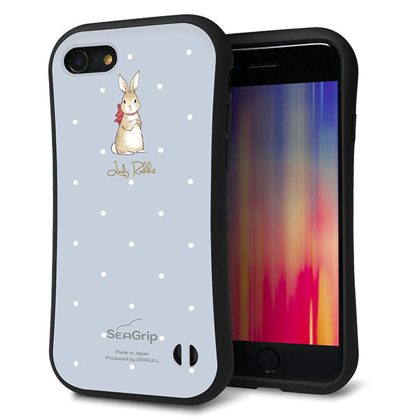 iPhone 7 スマホケース 「SEA Grip」 グリップケース Sライン 【SC967 Lady Rabbit ブルーグレイ ガラプリ】 UV印刷