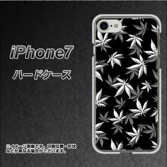 iPhone 7 064 モノトーン大麻ブラック ハードケース 背面印刷