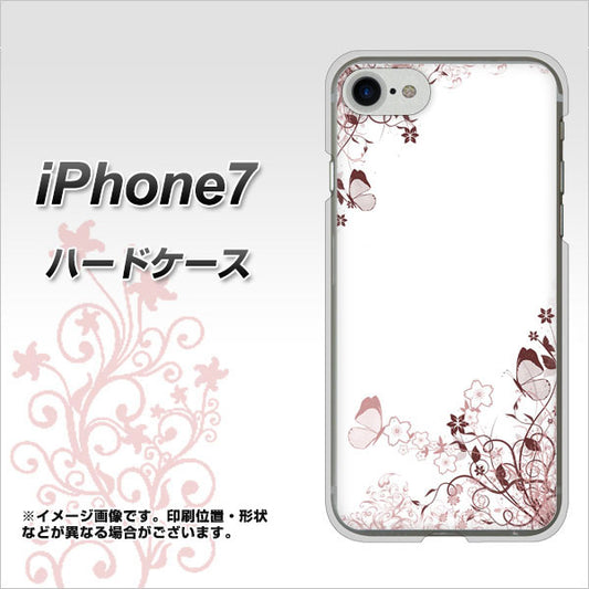 iPhone 7 142 桔梗と桜と蝶 ハードケース 背面印刷